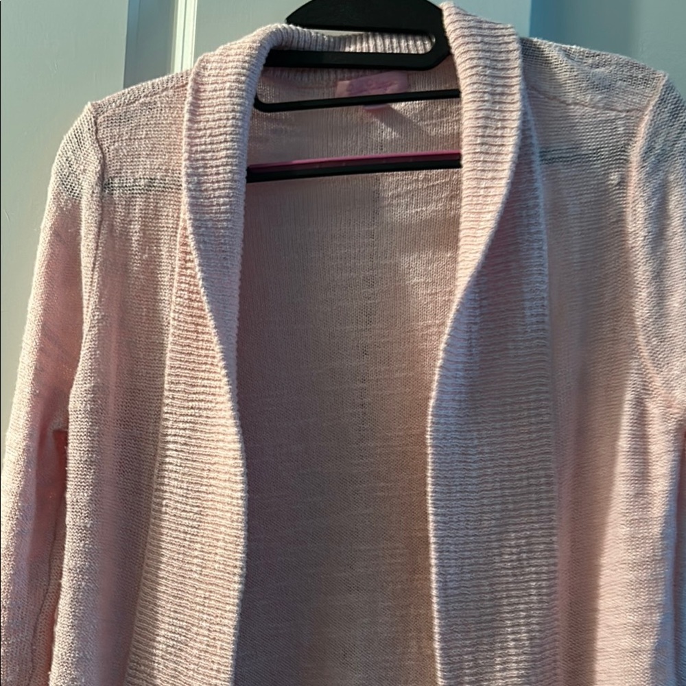 Lilly Pulitzer Amalie Pink Open-Front Sweater